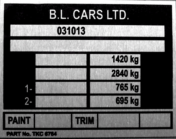 VINPLATES Replacement vehicle identification number plates for